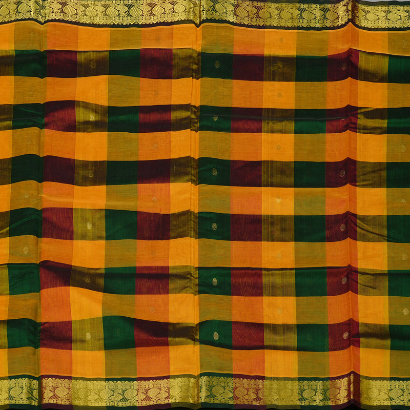 Hayagrivas Handloom Pure Silk Cotton Saree in Eye-Catching Multi Colour Checks KBE61D4-9