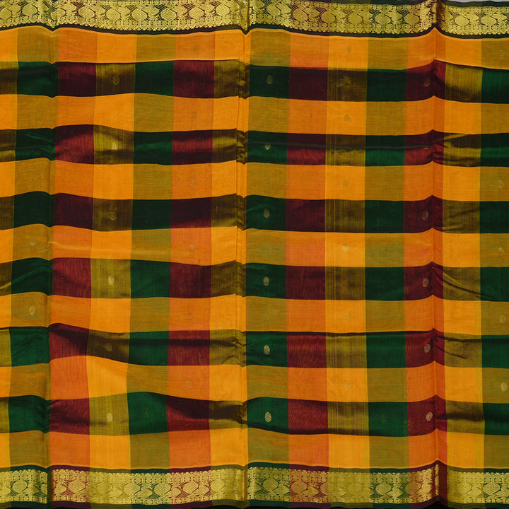 Hayagrivas Handloom Pure Silk Cotton Saree in Eye-Catching Multi Colour Checks KBE61D4-9