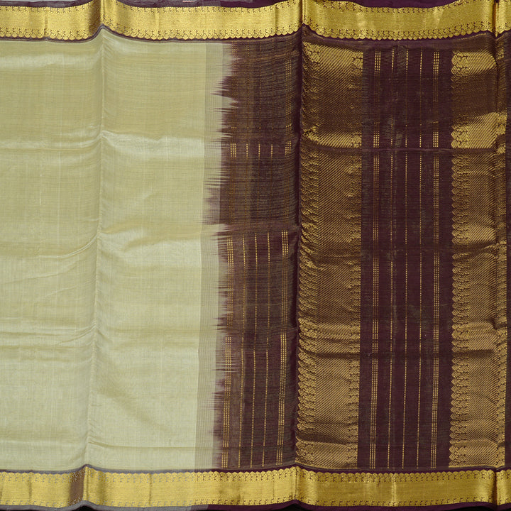 Hayagrivas Handloom Silk Cotton Saree in Sophisticated Beige KBE61D7-4