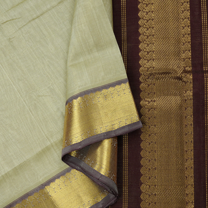 Hayagrivas Handloom Silk Cotton Saree in Sophisticated Beige KBE61D7-4