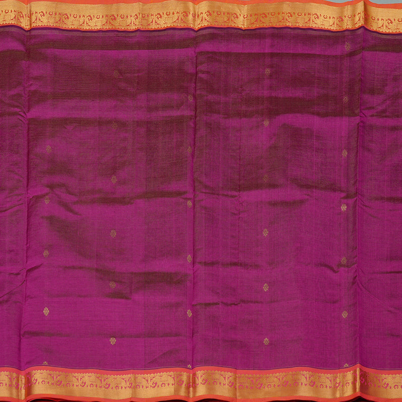 Hayagrivas Handloom Silk Cotton Saree in Royal Dark Purple KBE61D8-1
