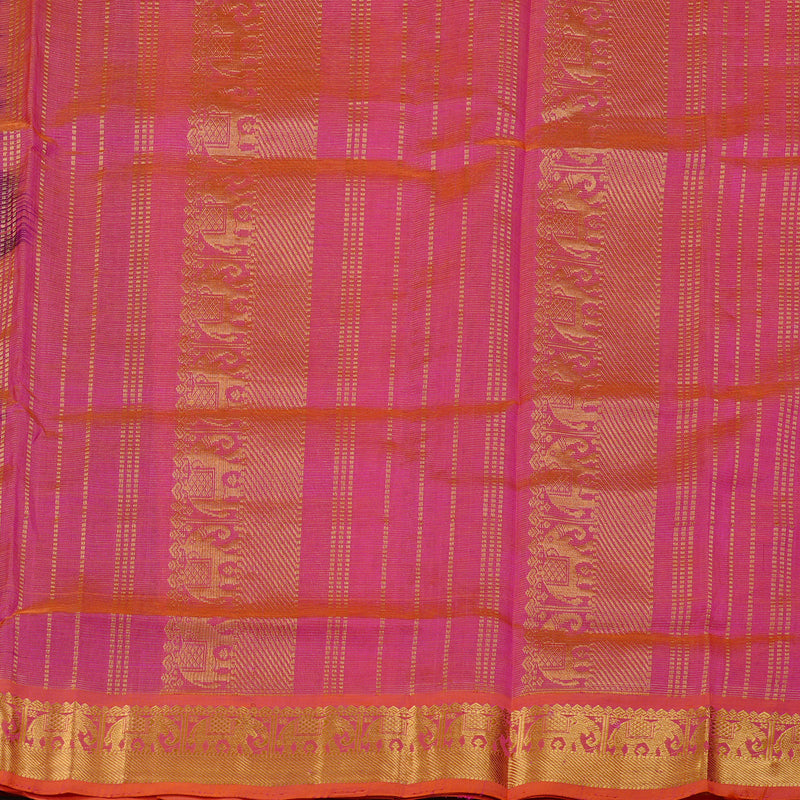 Hayagrivas Handloom Silk Cotton Saree in Royal Dark Purple KBE61D8-1