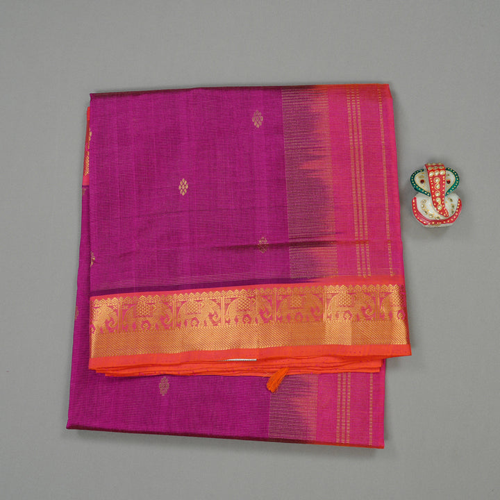 Hayagrivas Handloom Pure Silk Cotton Saree in Radiant Magenta Purple KBE61D8-10