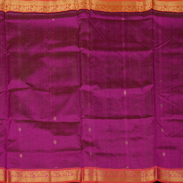 Hayagrivas Handloom Pure Silk Cotton Saree in Radiant Magenta Purple KBE61D8-10