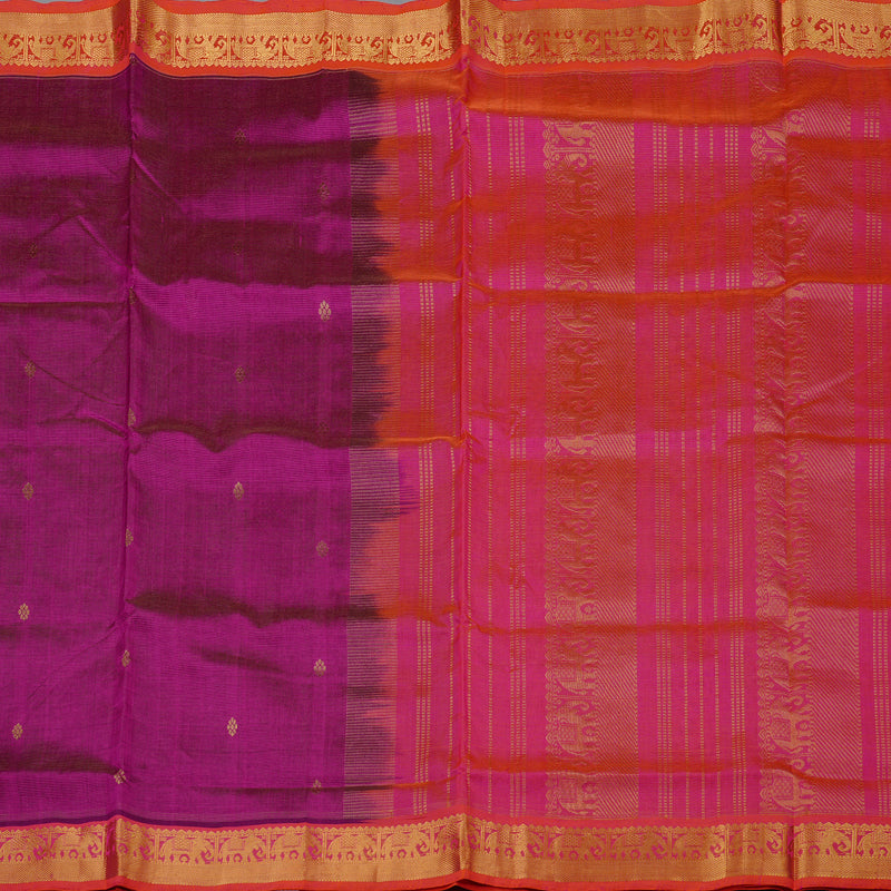 Hayagrivas Handloom Pure Silk Cotton Saree in Radiant Magenta Purple KBE61D8-10