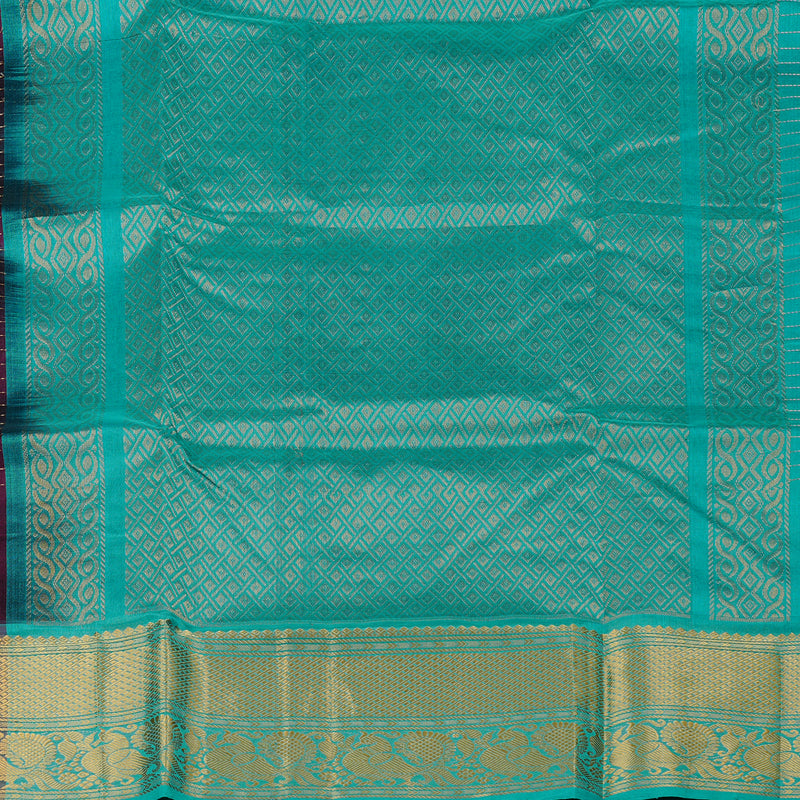 Hayagrivas Handloom Pure Silk Cotton Saree in Timeless Dark Purple KBE61D9-11