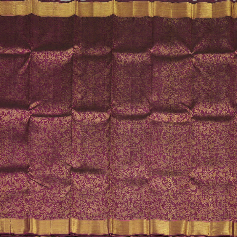 Hayagrivas Handloom Pure Kanjivaram Silk Saree in Lively Dark Purple KBE626F7-1
