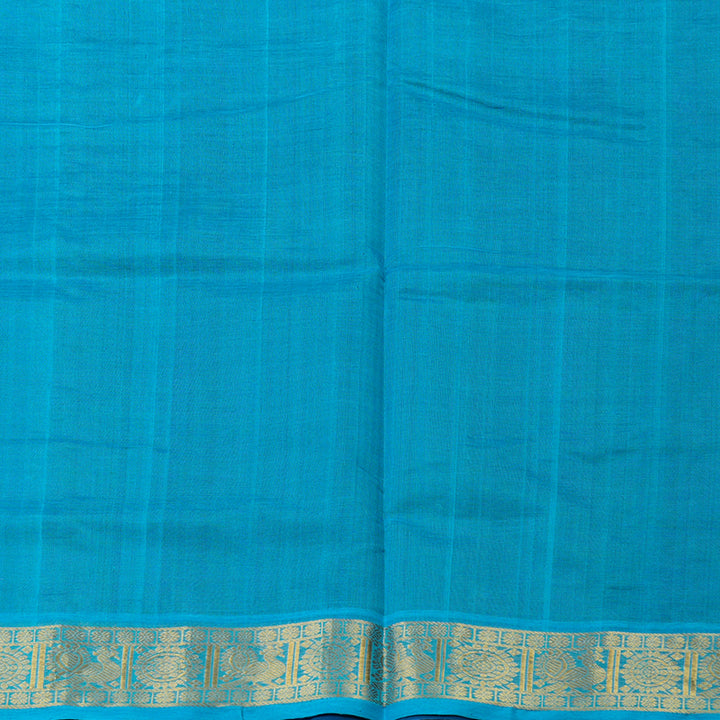 Hayagrivas Handloom Pure Silk Cotton Saree in Deep Violet with Aqua Blue KBE629F2-6