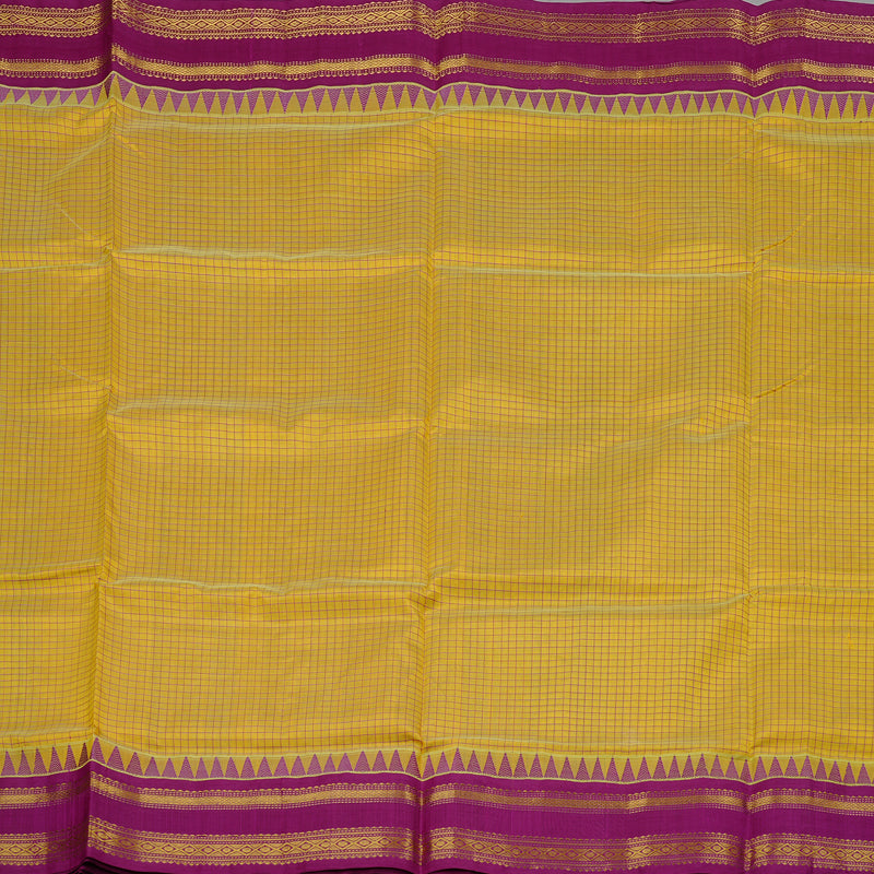 Hayagrivas Handloom Korvai Silk Cotton Saree in Radiant Lemon Yellow KBE62D11-4