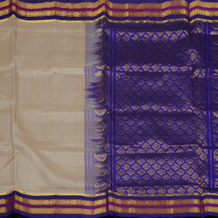 Hayagrivas Handloom Pure Silk Cotton Saree in Soft-hued Beige KBE62D11-6
