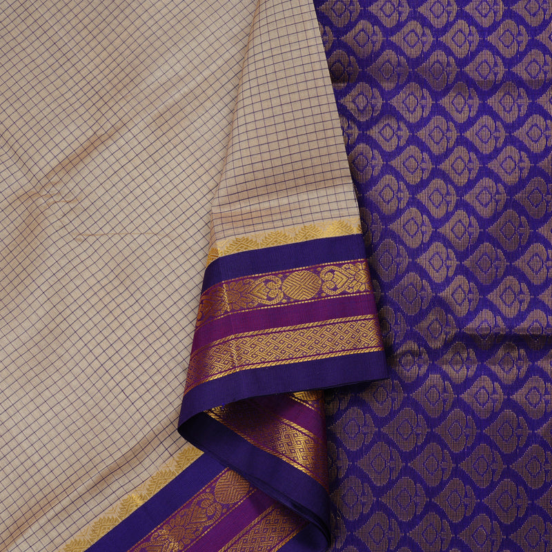 Hayagrivas Handloom Pure Silk Cotton Saree in Soft-hued Beige KBE62D11-6