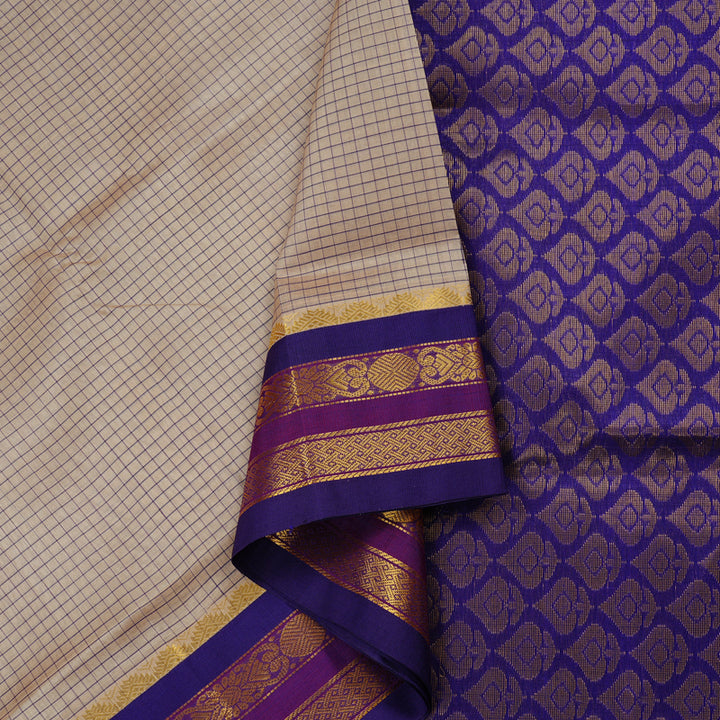 Hayagrivas Handloom Pure Silk Cotton Saree in Soft-hued Beige KBE62D11-6