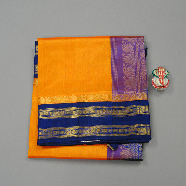 Hayagrivas Handloom Silk Cotton Saree in Sun-Kissed Mango Yellow KBE62D4-6