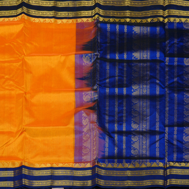 Hayagrivas Handloom Silk Cotton Saree in Sun-Kissed Mango Yellow KBE62D4-6