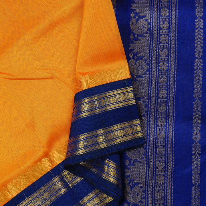 Hayagrivas Handloom Silk Cotton Saree in Sun-Kissed Mango Yellow KBE62D4-6