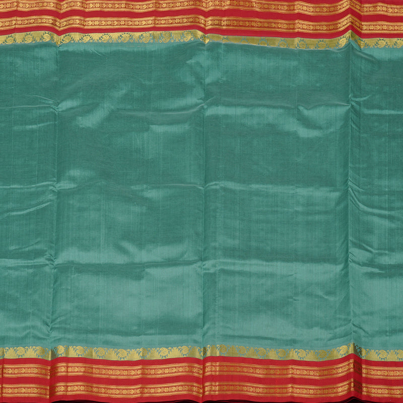 Hayagrivas Handloom Silk Cotton Sarees in Tranquil Sea Blue KBE62D4-7