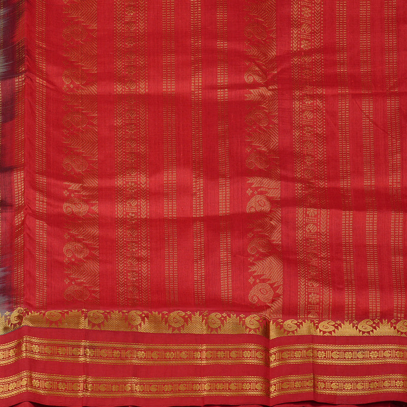 Hayagrivas Handloom Silk Cotton Sarees in Tranquil Sea Blue KBE62D4-7