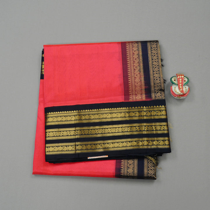 Hayagrivas Handloom Korvai Silk Cotton Sarees in Gorgeous Peach Pink KBE62D4-9