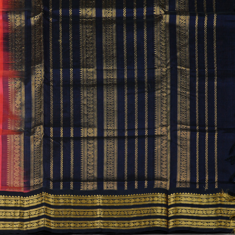 Hayagrivas Handloom Korvai Silk Cotton Sarees in Gorgeous Peach Pink KBE62D4-9