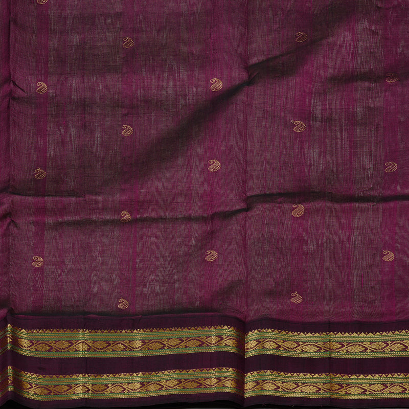 Hayagrivas Handloom Korvai Silk Cotton Saree in Elegant Beige KBE62D7-6