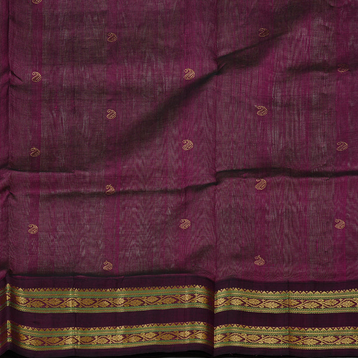 Hayagrivas Handloom Korvai Silk Cotton Saree in Elegant Beige KBE62D7-6