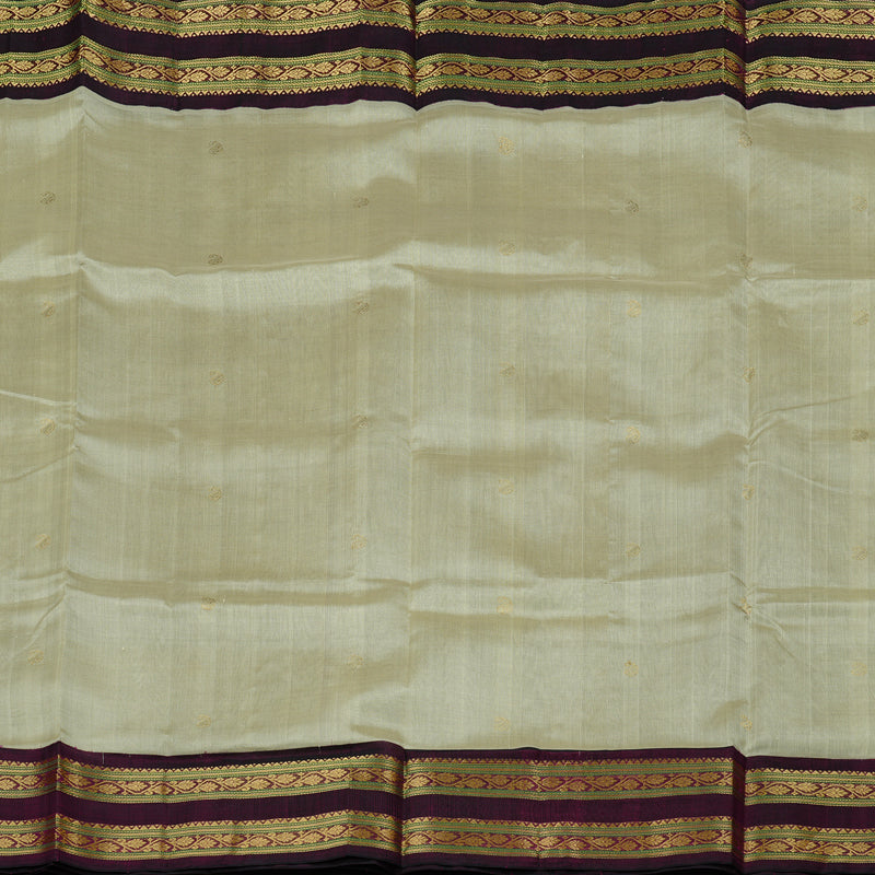 Hayagrivas Handloom Korvai Silk Cotton Saree in Elegant Beige KBE62D7-6