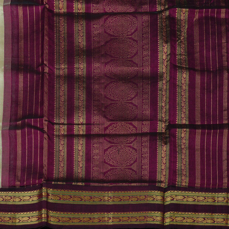 Hayagrivas Handloom Korvai Silk Cotton Saree in Elegant Beige KBE62D7-6