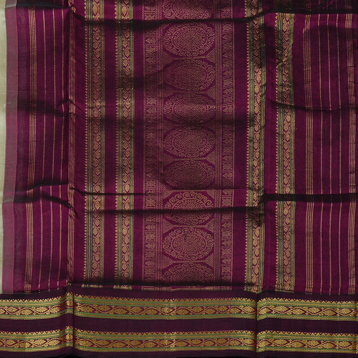 Hayagrivas Handloom Korvai Silk Cotton Saree in Elegant Beige KBE62D7-6