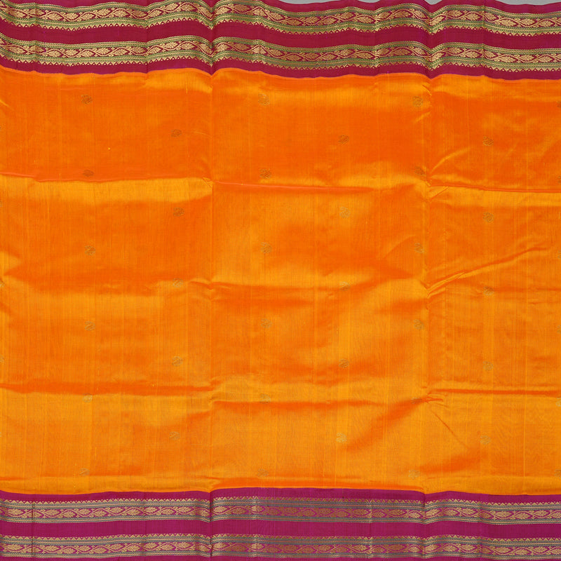 Hayagrivas Handloom Korvai Silk Cotton Sarees in Opulent Mango Yellow KBE62D7-7