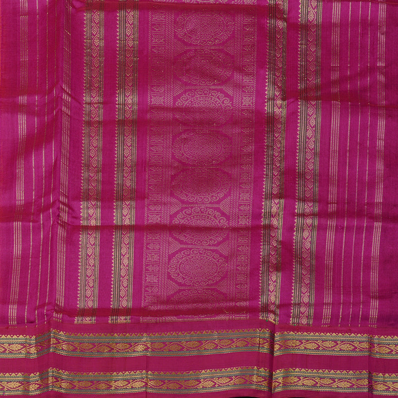 Hayagrivas Handloom Korvai Silk Cotton Sarees in Opulent Mango Yellow KBE62D7-7