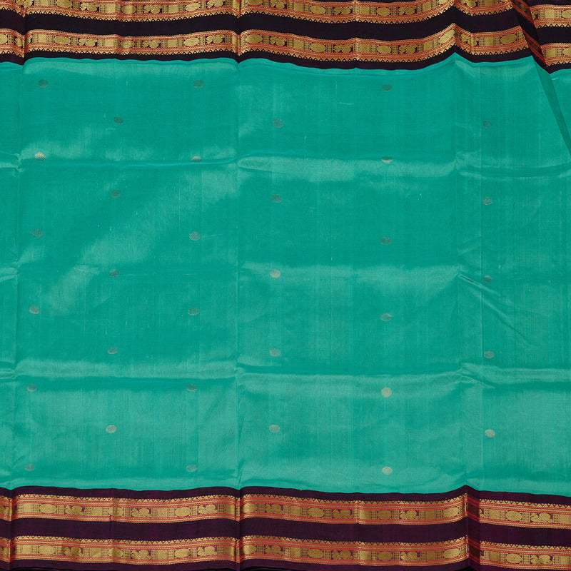 Hayagrivas Handloom Silk Cotton Saree in Classy Sea Blue KBE62D7-8