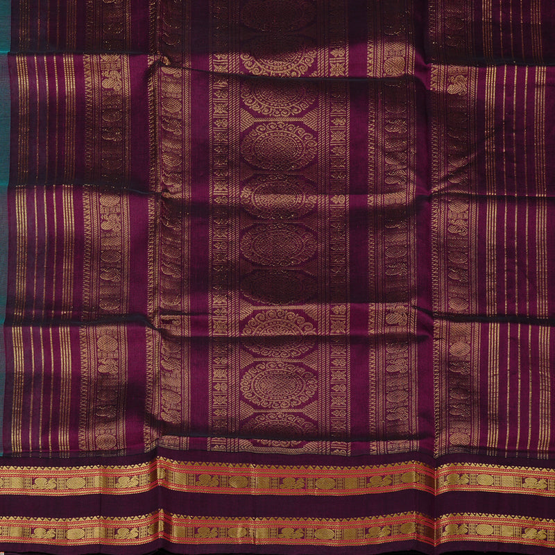Hayagrivas Handloom Silk Cotton Saree in Classy Sea Blue KBE62D7-8