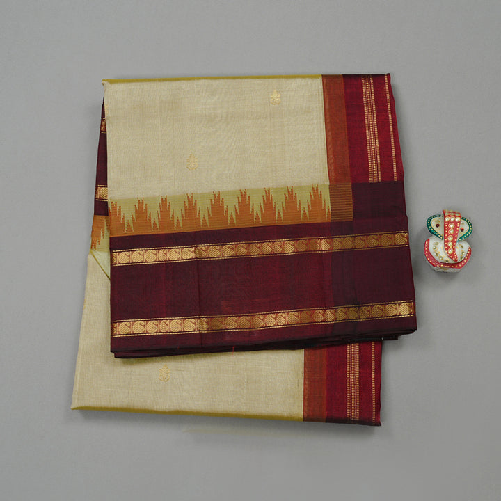 Hayagrivas Handloom Korvai Silk Cotton Saree in Soothing Sandal Beige KBE62D8-2