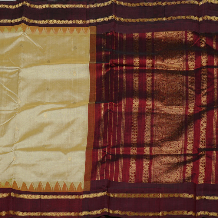 Hayagrivas Handloom Korvai Silk Cotton Saree in Soothing Sandal Beige KBE62D8-2