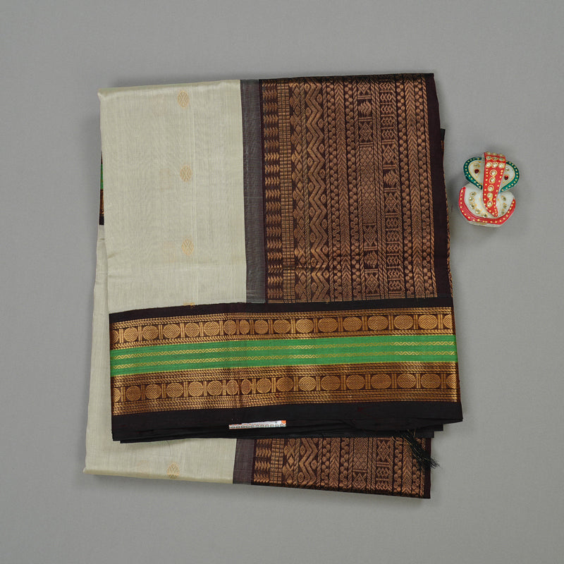 Hayagrivas Handloom Pure Silk Cotton Saree in Understated Beige KBE62D9-1