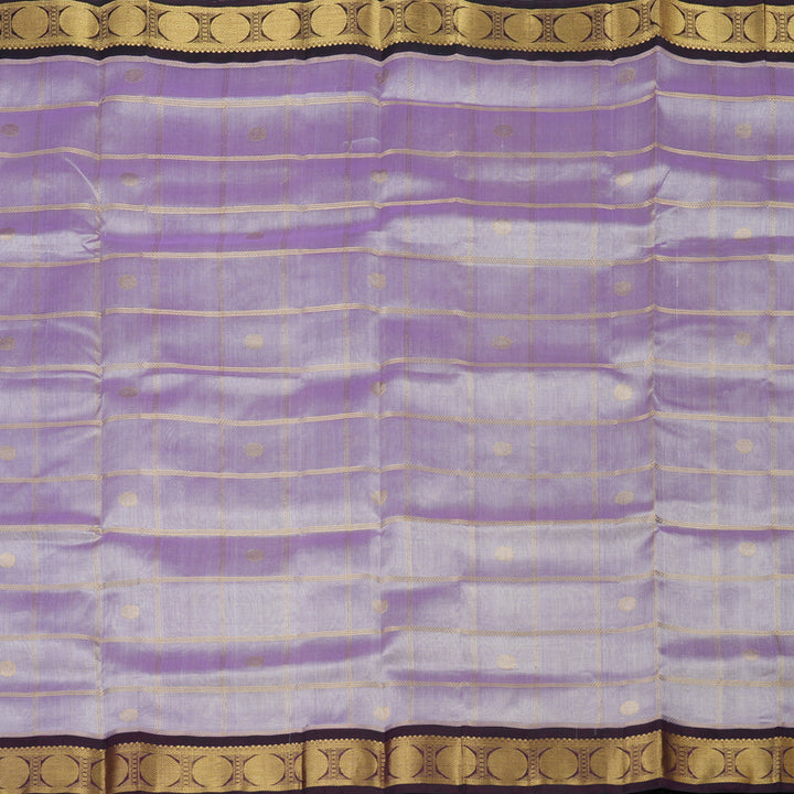 Hayagrivas Handloom Pure Silk Cotton Saree in Lilac with Deep Purple KBE631F2-5