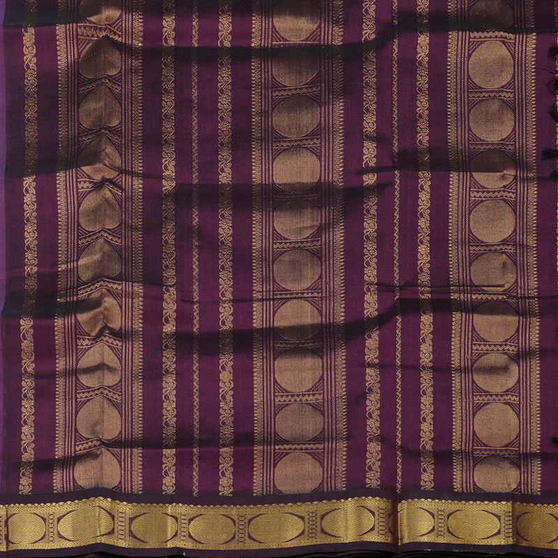 Hayagrivas Handloom Pure Silk Cotton Saree in Lilac with Deep Purple KBE631F2-5