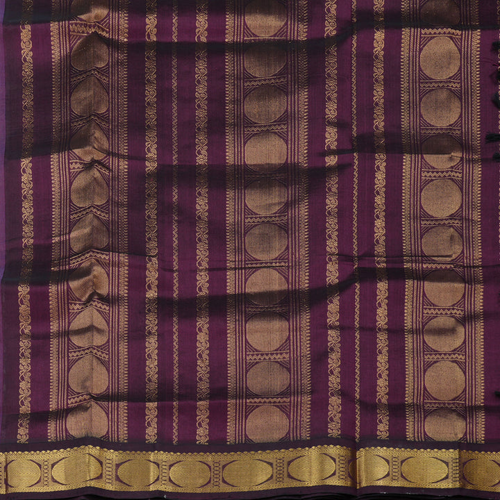 Hayagrivas Handloom Pure Silk Cotton Saree in Lilac with Deep Purple KBE631F2-5