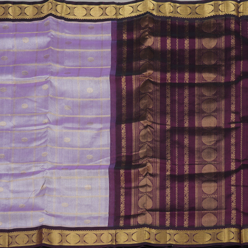 Hayagrivas Handloom Pure Silk Cotton Saree in Lilac with Deep Purple KBE631F2-5