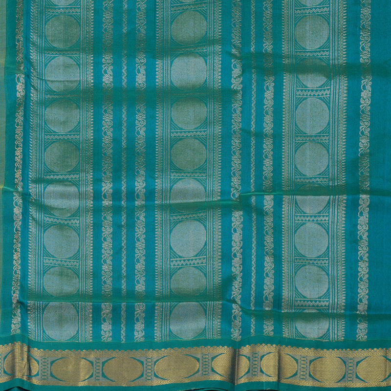 Hayagrivas Handloom Pure Silk Cotton Saree in Lemon Yellow with Rama Green KBE631F2-6