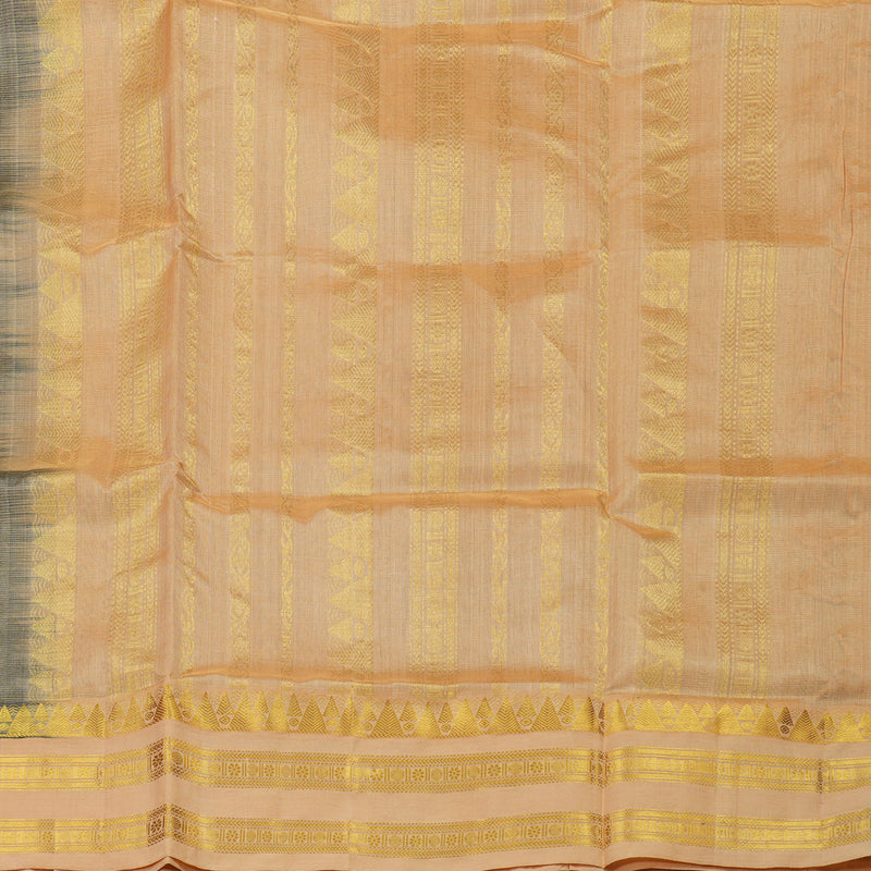 Hayagrivas Handloom Pure Silk Cotton Saree in Dark Chocolate Brown with Sandal KBE631F4-5