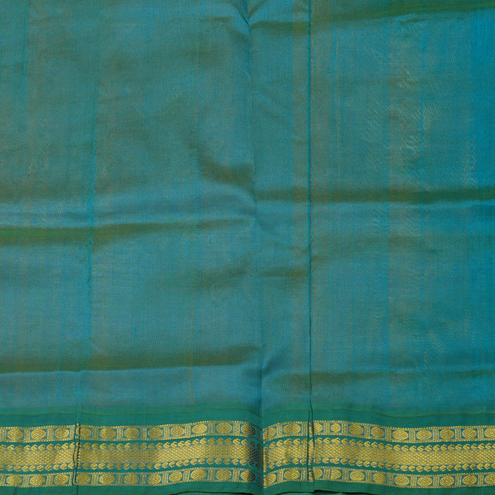 Hayagrivas Handloom Pure Silk Cotton Saree in Mango Yellow with Rama Green KBE631F6-5