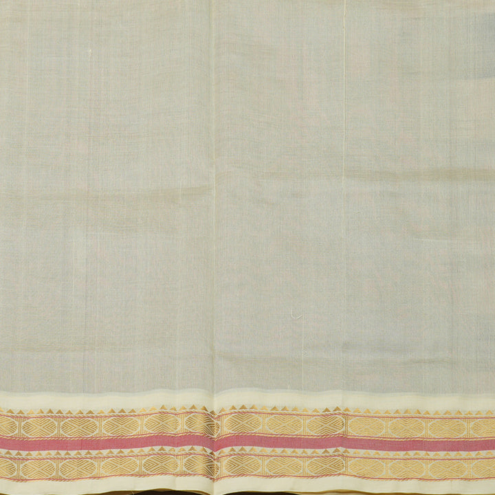 Hayagrivas Handloom Pure Silk Cotton Saree in Araku Red with Half White KBE631F8-1