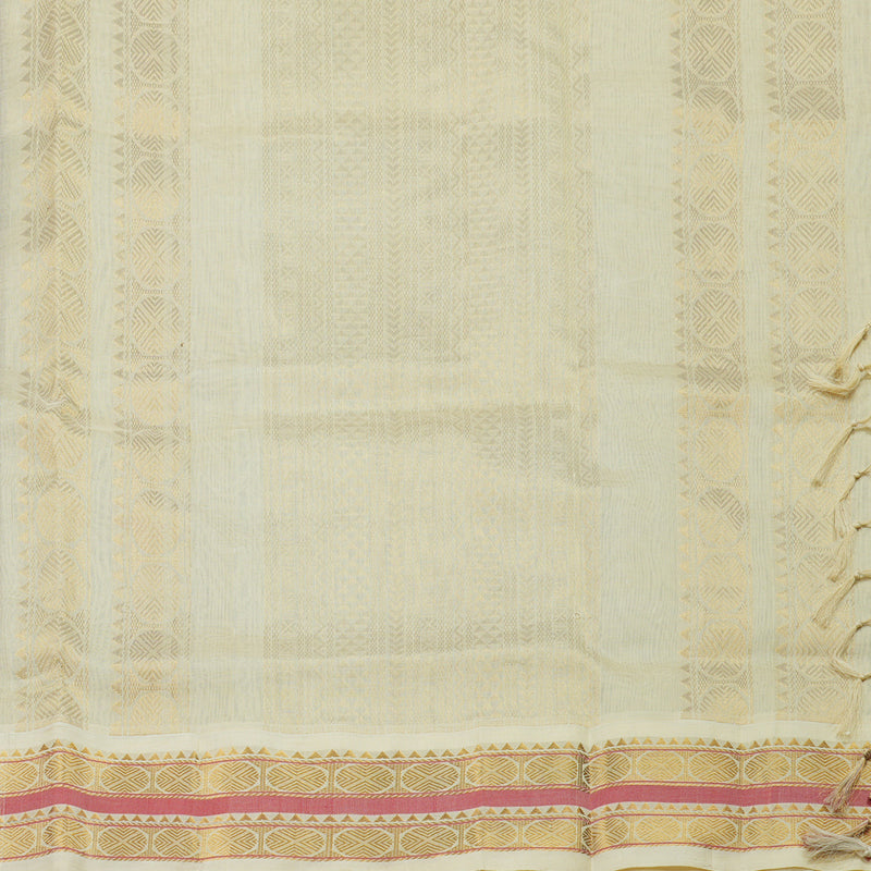 Hayagrivas Handloom Pure Silk Cotton Saree in Araku Red with Half White KBE631F8-1