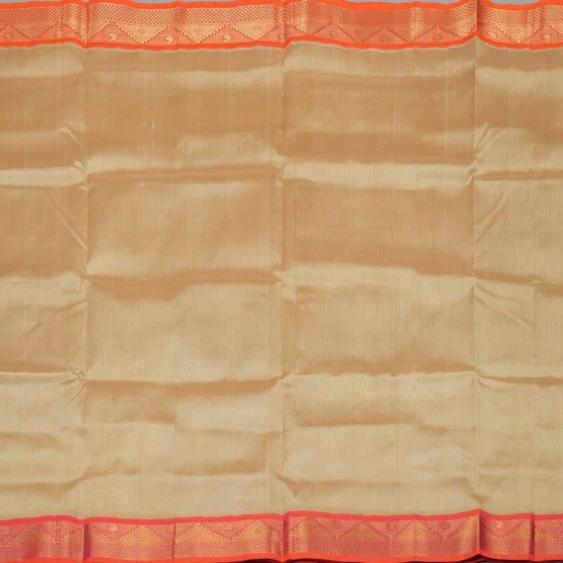 Hayagrivas Handloom Pure Silk Cotton Saree in Sandal with Orangish Pink KBE631F8-3