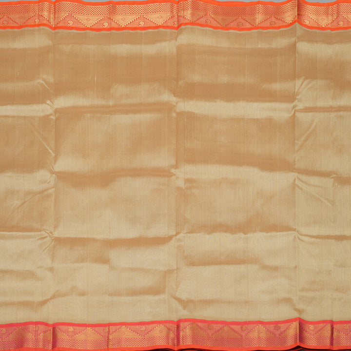 Hayagrivas Handloom Pure Silk Cotton Saree in Sandal with Orangish Pink KBE631F8-3