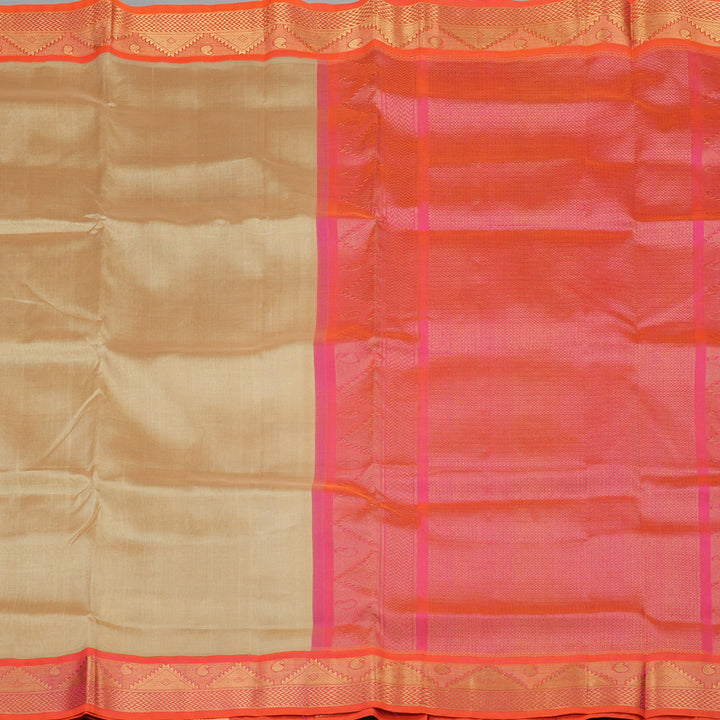 Hayagrivas Handloom Pure Silk Cotton Saree in Sandal with Orangish Pink KBE631F8-3