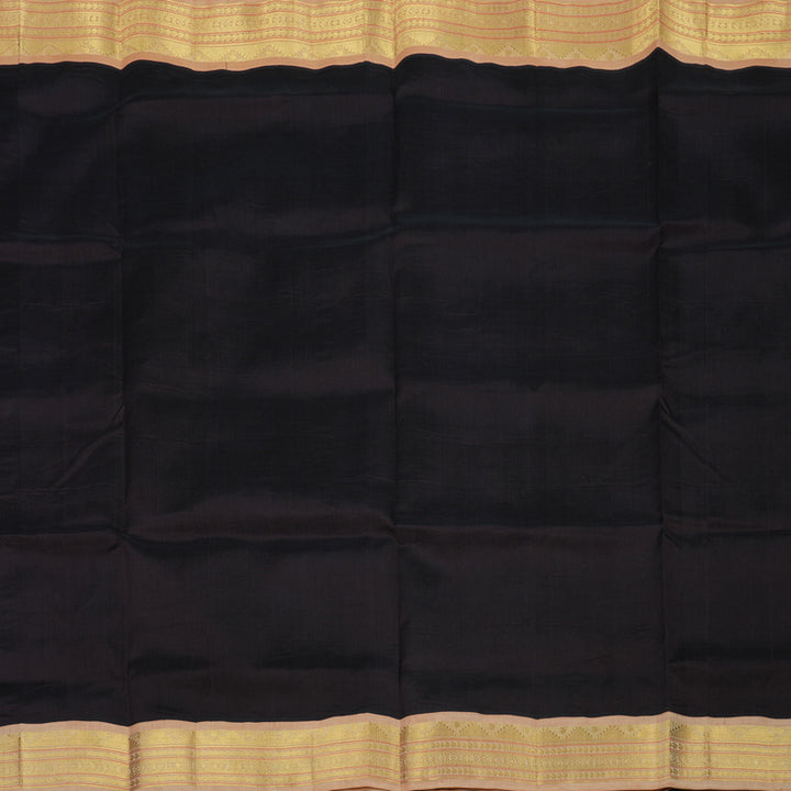 Hayagrivas Handloom Pure Silk Cotton Saree in Dark Wine Purple with Half White KBE631F8-5
