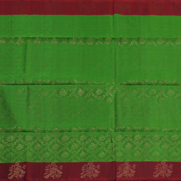 Hayagrivas Meenakshi Green Handloom Soft Silk Saree KBE633F4-1