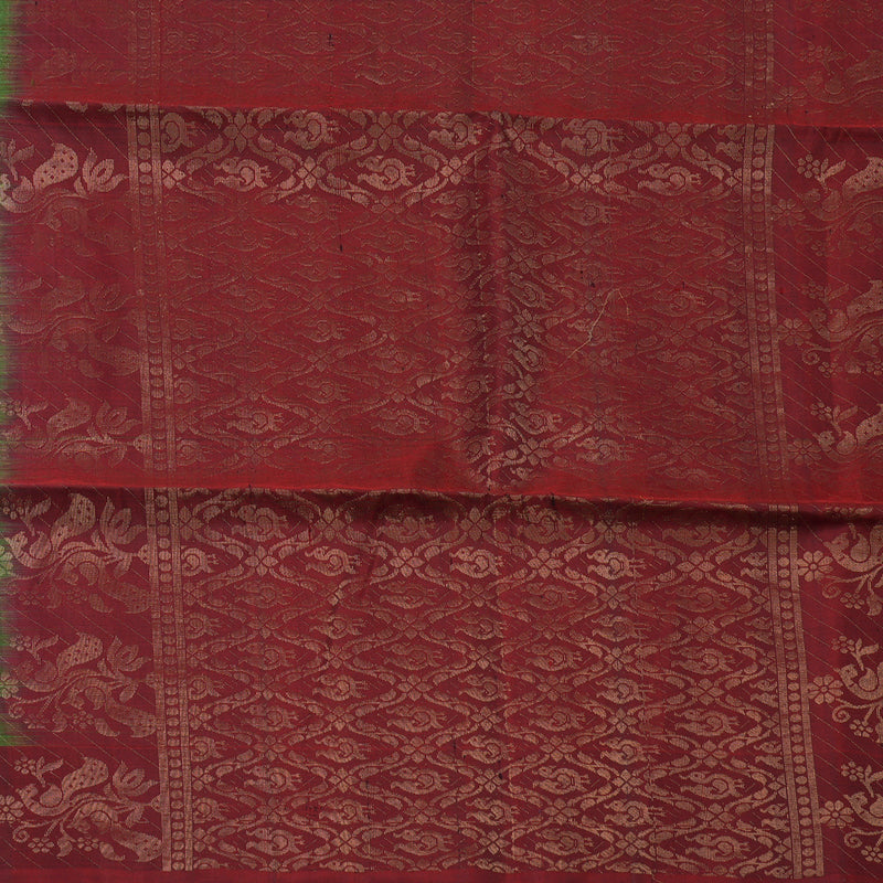 Hayagrivas Meenakshi Green Handloom Soft Silk Saree KBE633F4-1